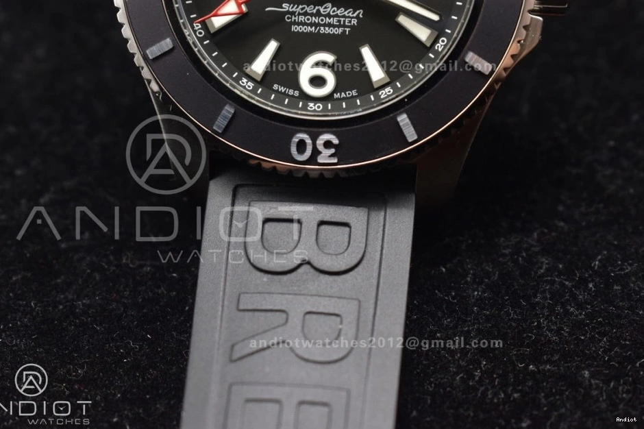 1:1 Automatic Best Edition Rubber Dial On Strap TF A2824 Black Superocean Black Black 44 Bezel 0428